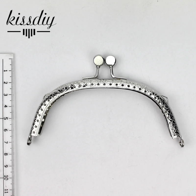 KISSDIY 10 шт./лот 12 5 см серебристая металлическая рамка для кошелька дужки с