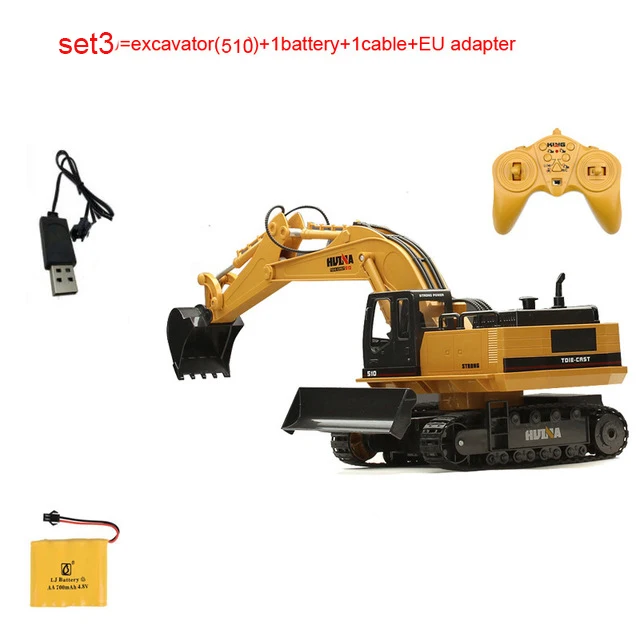 15CH Моделирование RC экскаватор игрушки с музыкой и светильник игрушки для грузовых автомобилей RC Радиоуправляемый экскаватор инженерный автомобиль трактор brinquedos - Цвет: set3  510