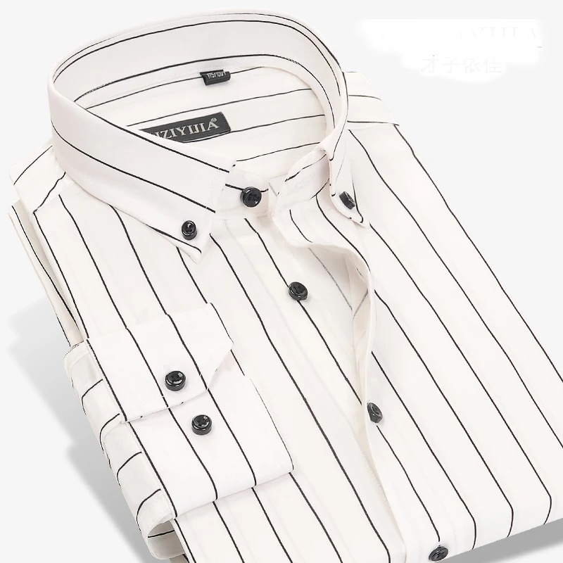 GREVOL 100% Хлопковая полосатая Мужская рубашка с длинным рукавом официальная