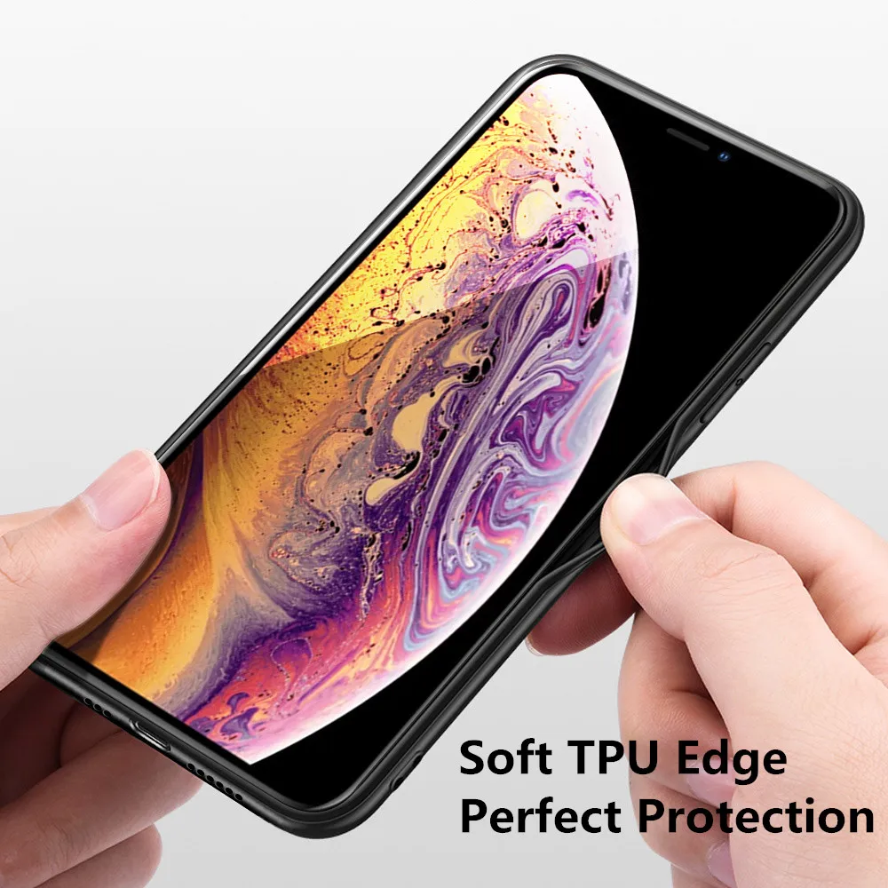 MOFi чехол для телефона Apple iPhone XS задняя крышка iPhoneXS PU кожаный мягкий ТПУ Корпус
