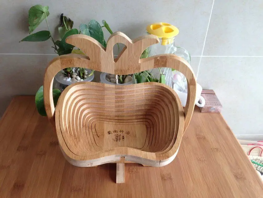 Деревянные ретро складные фруктовые корзины для пикника в форме яблока