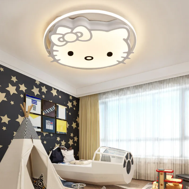Creative Simple modern Cute led ceiling lamp personality Kitty cat children room lighting study game iron lights | Освещение