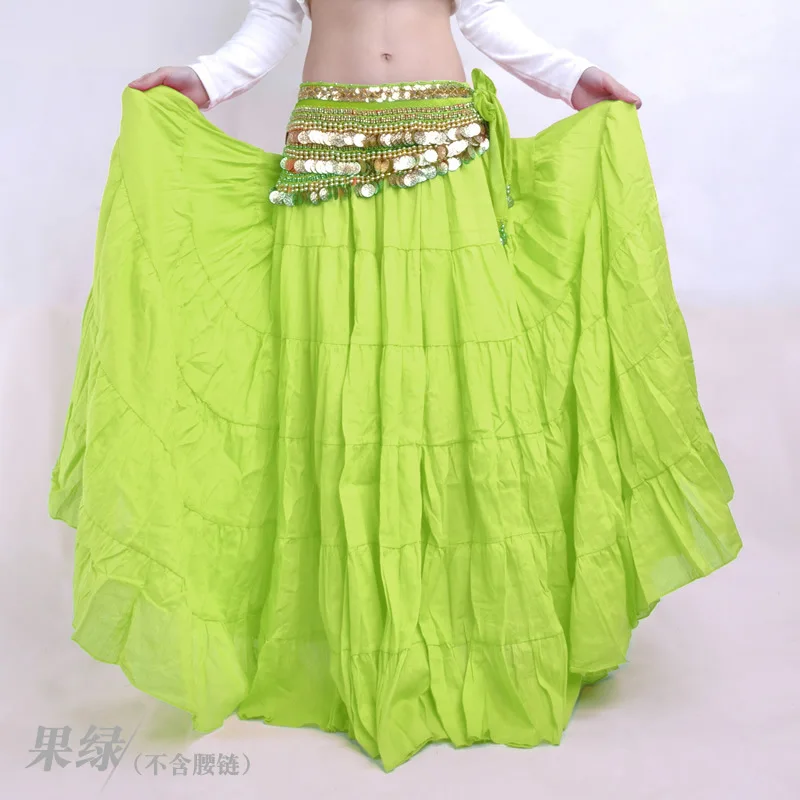apple green Ruoru лен Цыганский танец живота юбка танец живота Цыганское Платье Gitana Племенной танец живота 15 цветов Танец живота Костюм для женщин - Цвет: apple green