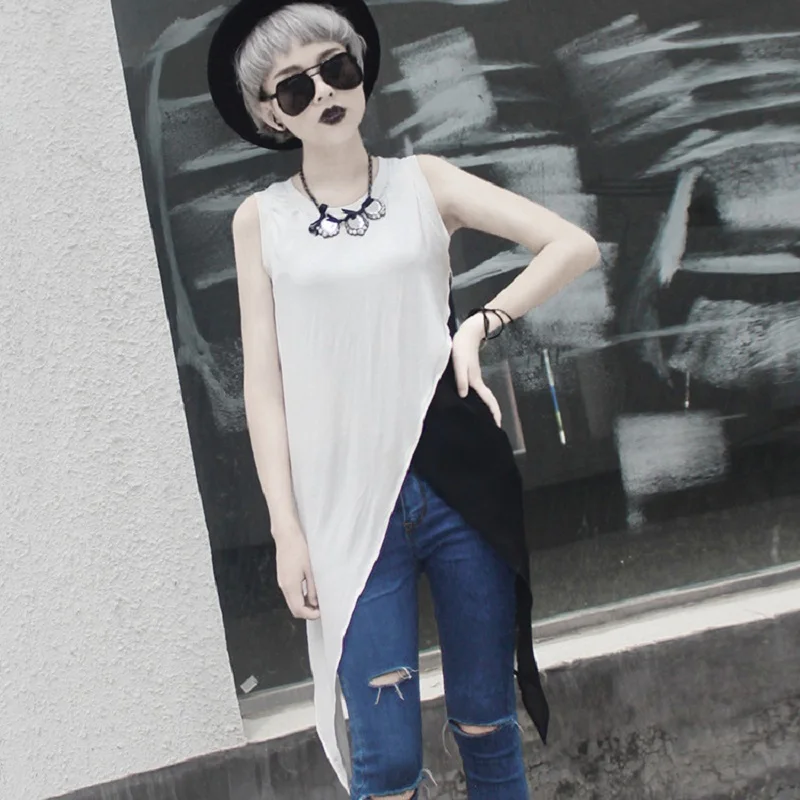 Асимметричная Новинка 2017 летняя повседневная Уличная одежда Женская цветная