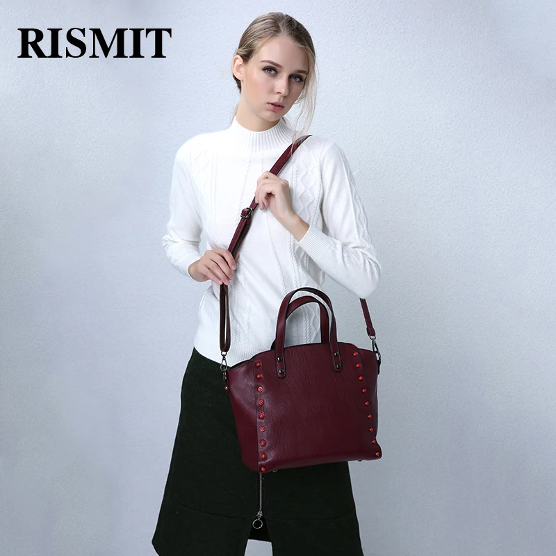 RISMIT женская сумка из искусственной кожи с высокой емкостью для отдыха однотонная