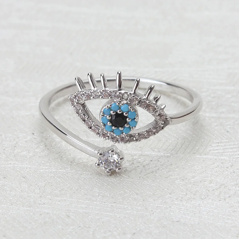 Открытые Кольца Lucky Eye медное кольцо с микрозакрепкой из кубического циркония
