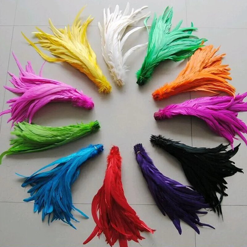 

500pcs 12-14 inches 30-35cm High Quality Rooster Tail Feather DIY Wedding Holiday Party Props Accessories