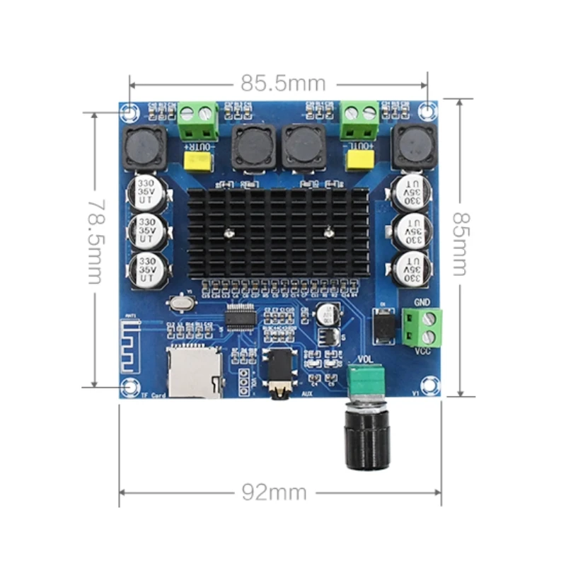 XH A105 Bluetooth 5 0 TDA7498 плата цифрового усилителя мощности 2x100 Вт стерео аудио AMP модуль