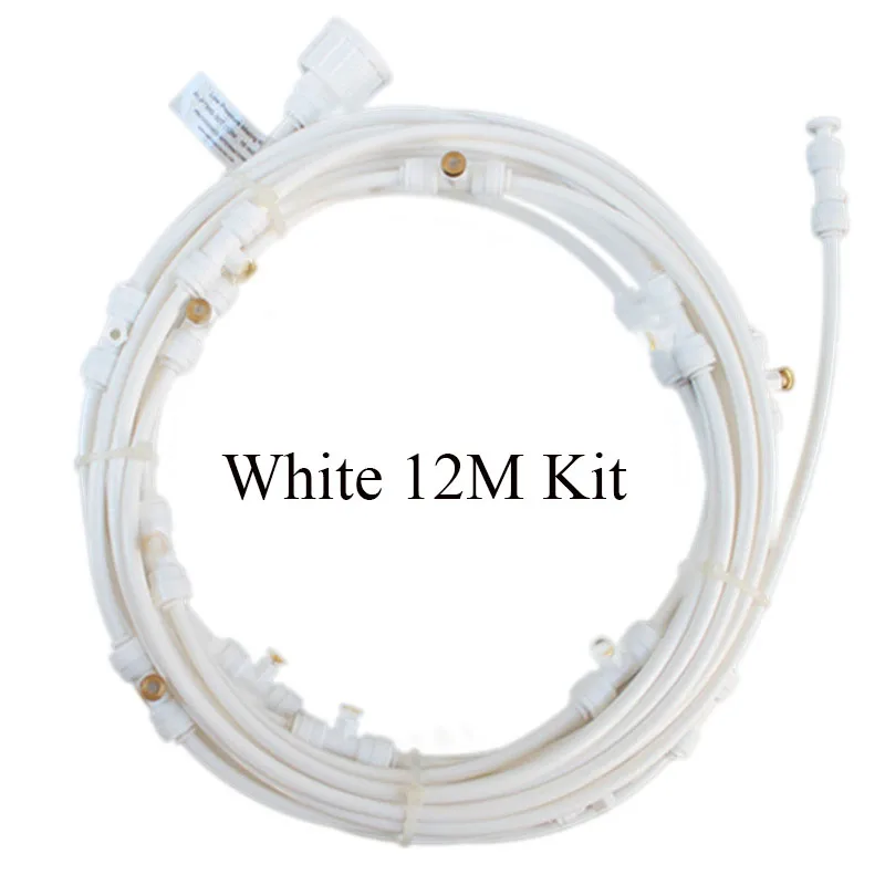 White 12M Kit 6 м-18 м несколько цветов Открытый Сад Вода Туман система охлаждения воды туман система для цветов растений - Цвет: White 12M Kit