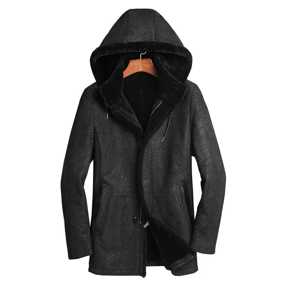 2019 Luxury 100% Guaranteed Natural Sheepskin Fur Shearling Coat Men Winter Real Clothing Genuine Leather Outwear | Мужская одежда