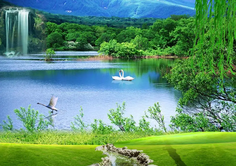 Фэнтези обои 3d украшение для дома природный пейзаж фон Стена Окно Настенные |