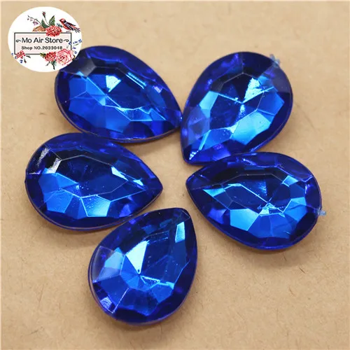 deep blue 50pcs 50 шт. 13x18 мм Разноцветные Акриловые стразы в виде капли, камень маркиза, граненые Стразы Украшения для самодельного изготовления без отверстия - Цвет: deep blue 50pcs