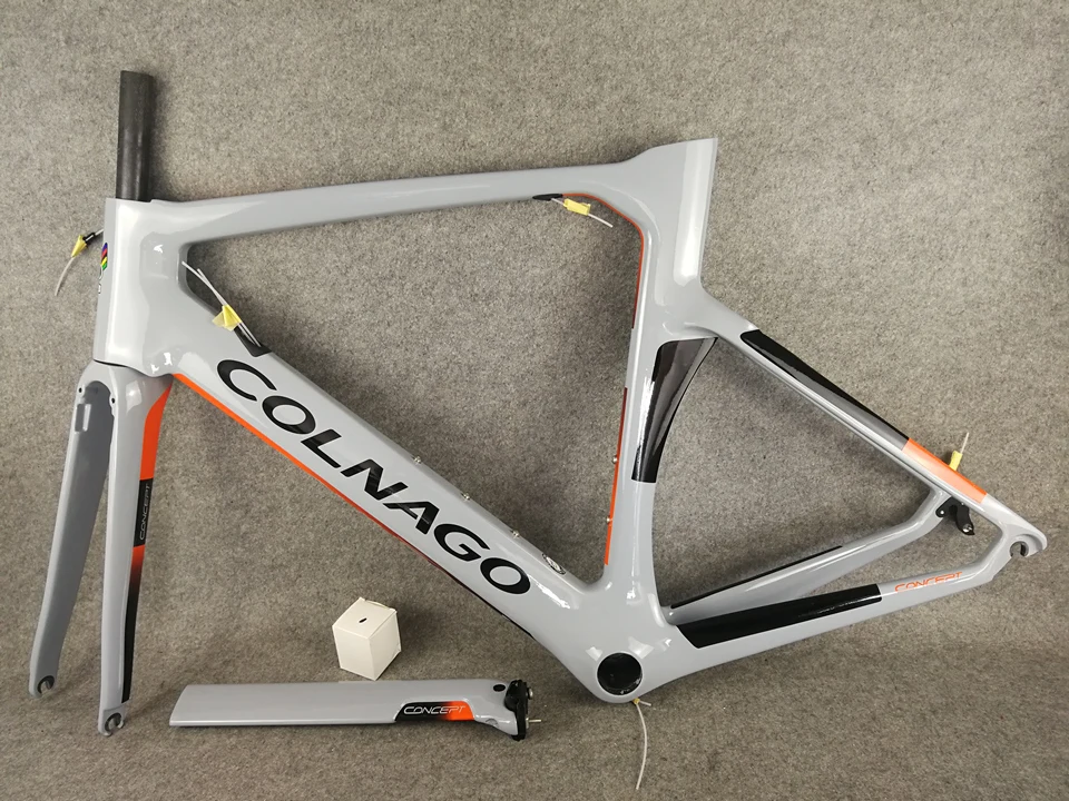 Высокое качество Colnago набор углеродных дорожных Рам обода тормоза карбоновые велосипедные рамы оранжевый черный SIGMA эксклюзивный спортивный