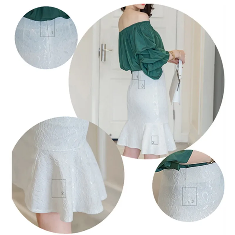 SZMXSS 2018 summer skirt lace wrap hip Short fish tail professional half swallow lotus leaf edge Women's | Женская одежда