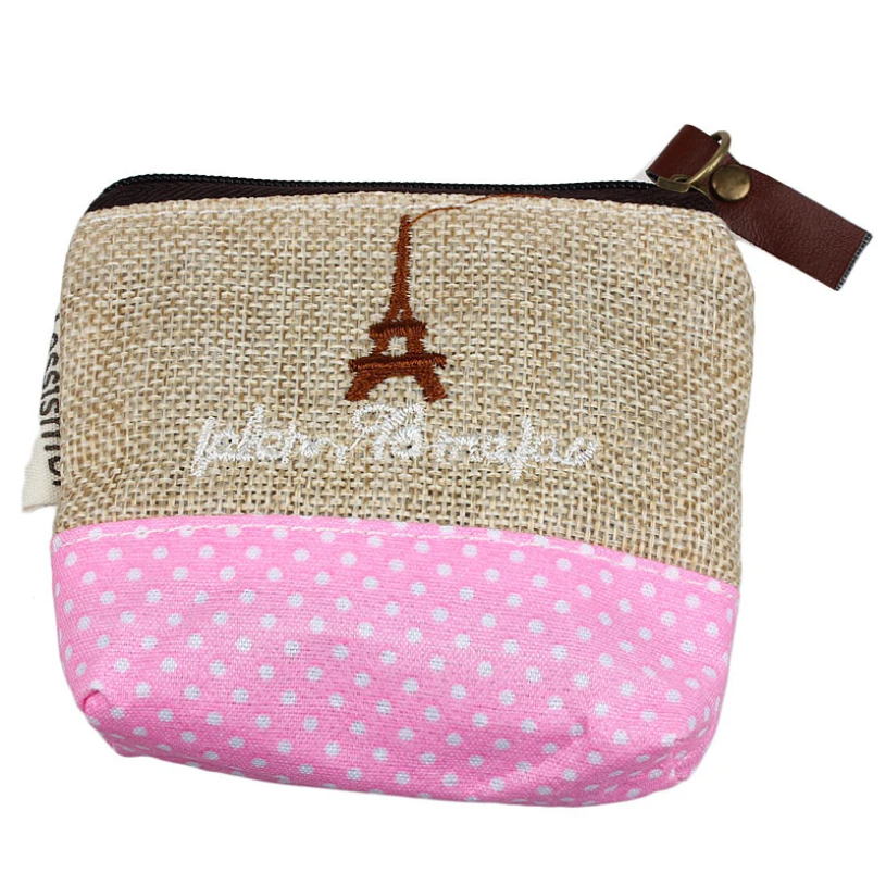 Новый бренд 2017 Модный маленький холщовый кошелек с принтом для девочек кошельки