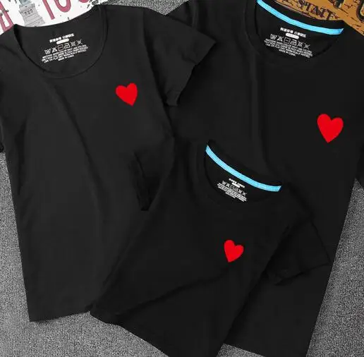 A Одинаковые комплекты для семьи футболки с надписью «love» Одежда для мамы и дочки платье для мамы и дочки футболки для папы и сына, одежда 4XL 5XL - Цвет: A