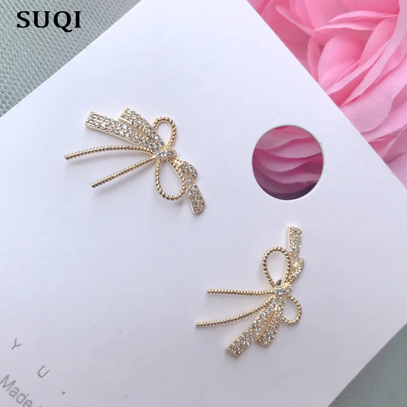 Серьги-швензы SUQI Fashion с элементом из золота AAA Zircon для женщин, украшение девушки для вечеринки, ювелирные изделия, не содержащие вредных веществ.