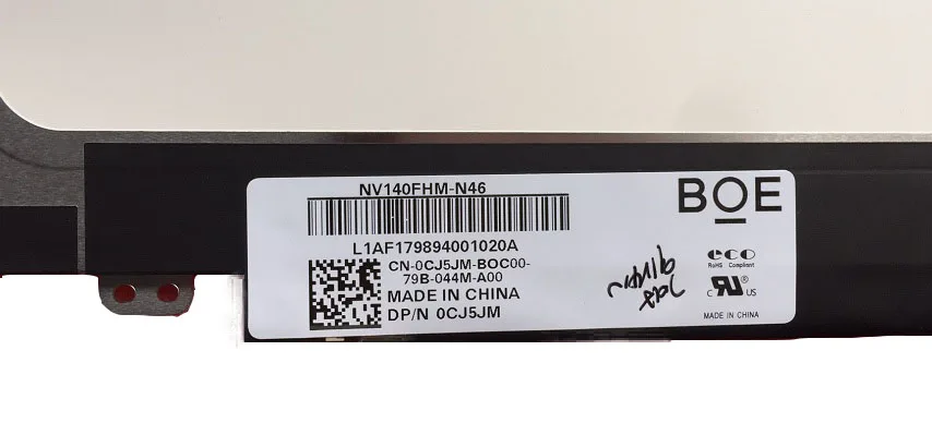 Для BOE NV140FHM-N46 для Dell PN/ 0CJ5JM CJ5JM LCD Экран Матрица Ноутбук 14.0" FHD 1920X1080 30pin Матовая Замена