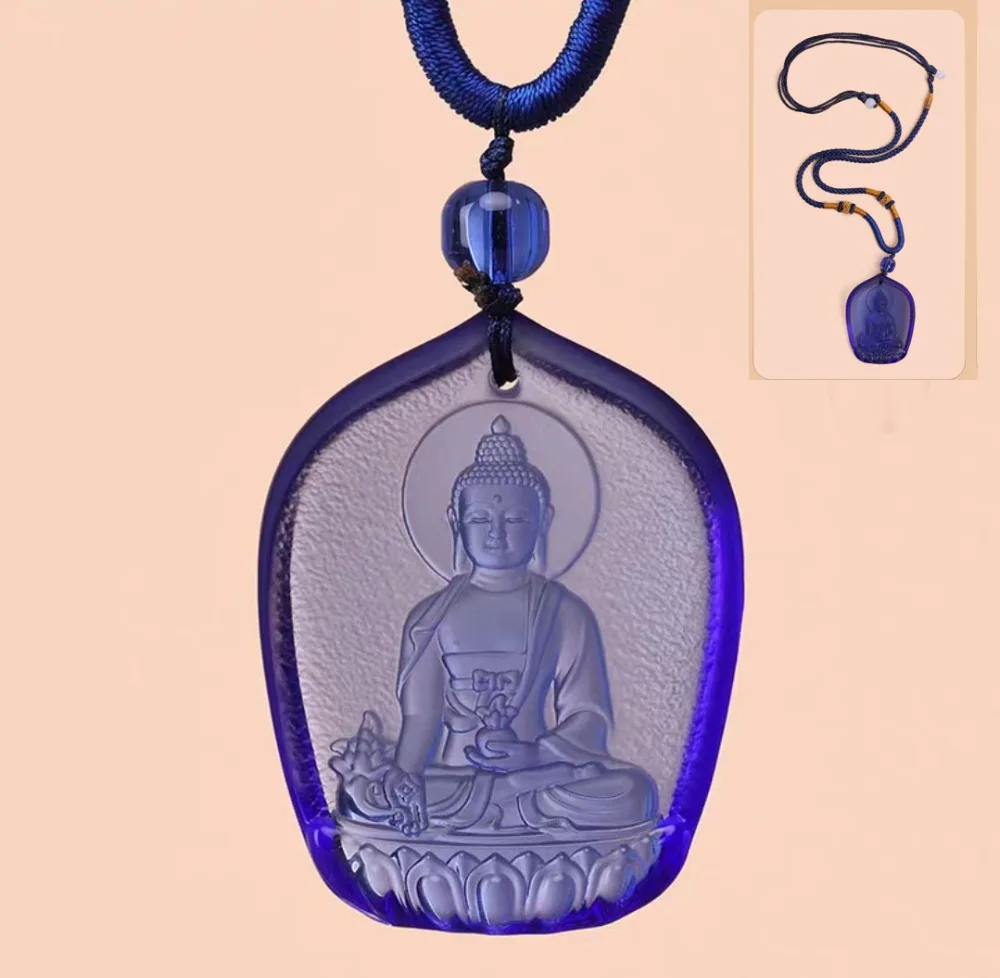 

Special Offer # GOOD - Greco-Buddhist pocket travel efficacious bless talisman TOP handmade Medicine Buddha 3D Crystal Amulet