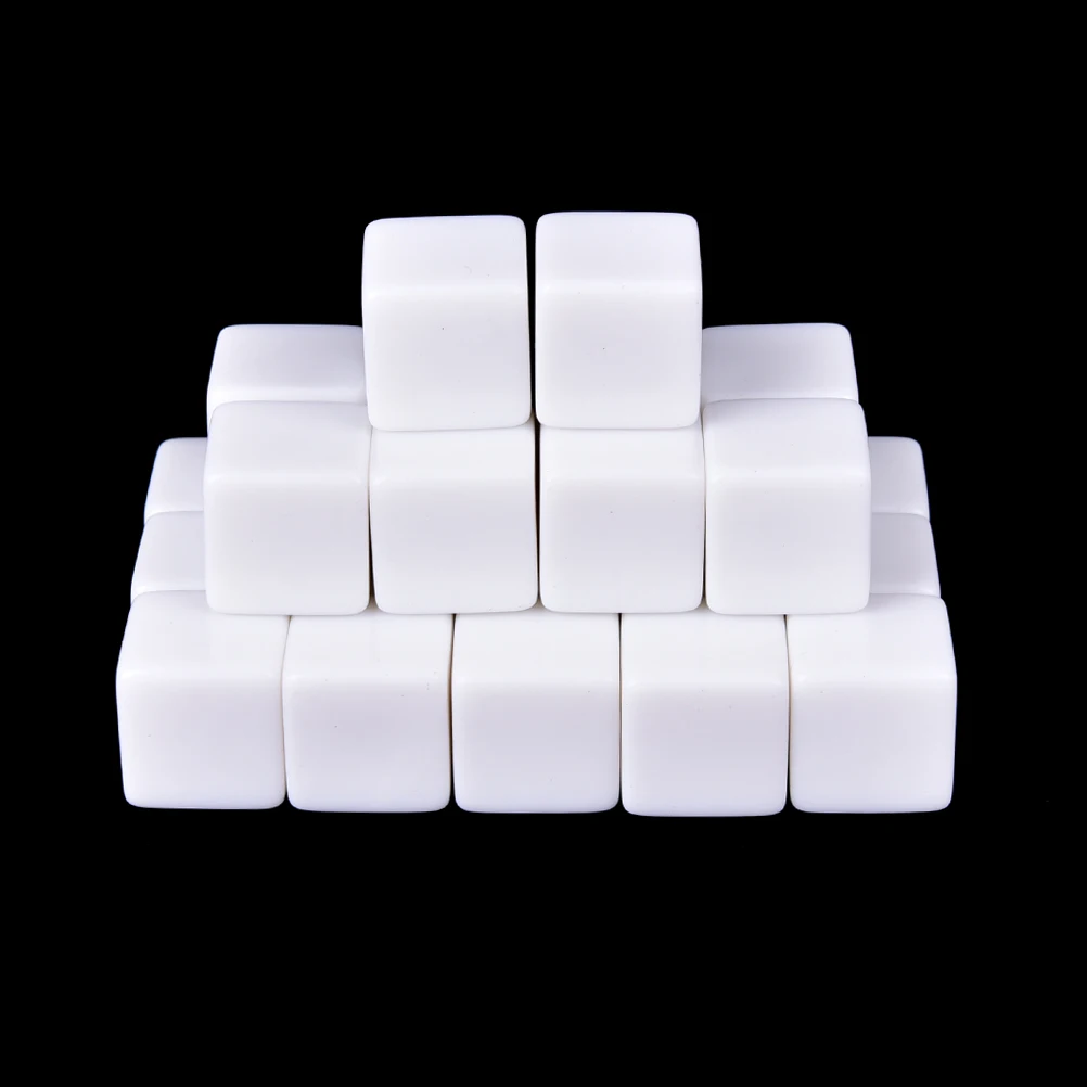 

25PCS Gaming Dice Standard Six Sided Round Corner Die RPG For Birthday Parties Other Game Accessories White 16mm