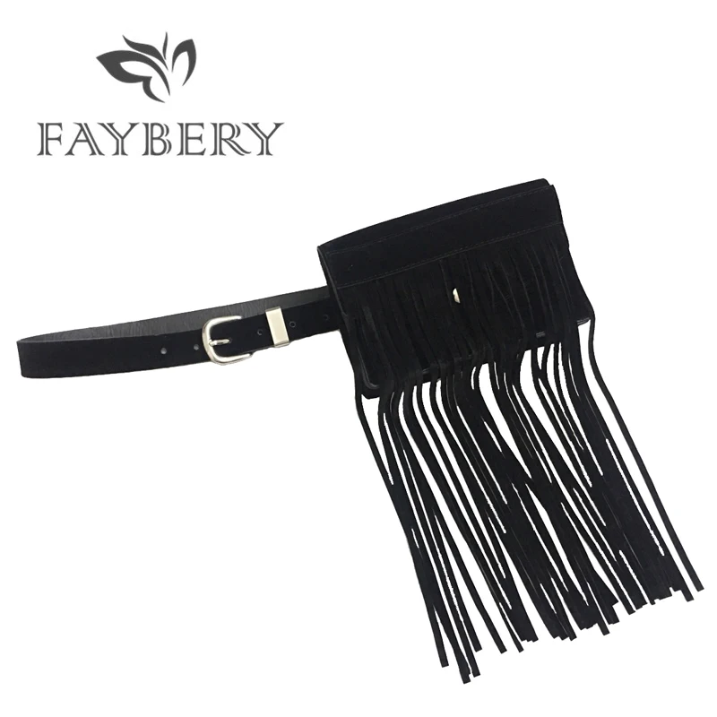 

Fashion Suede Leather Black Belts for Women Jeans Western Cowgirl Belts Tassel Decoration Silvery Metal Buckle Belt