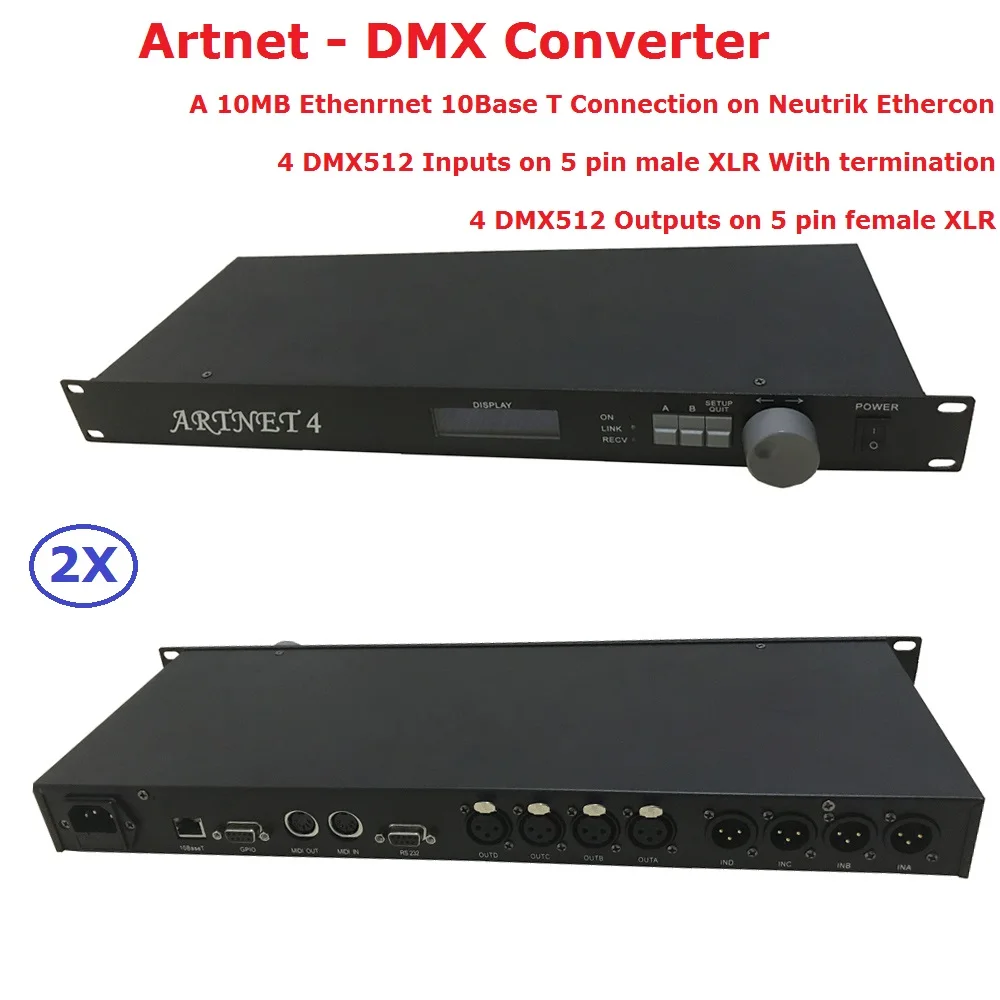 Консоль Artnet Ethernet 10baset 4/10 МБ с разъемами DIN XLR 2 шт.