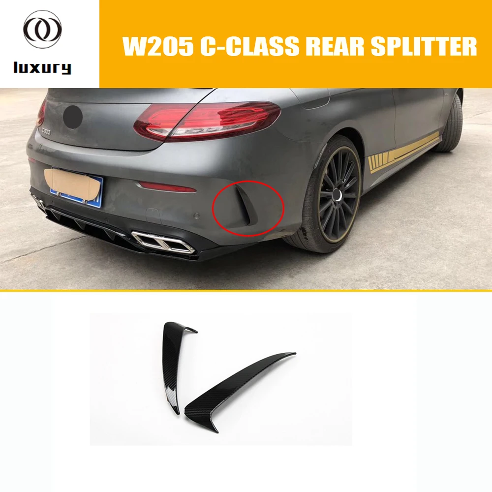 Задний бампер из углеродного волокна W205 спойлер для Benz Sedan & купе C200 C260 C300 Sports Bumper