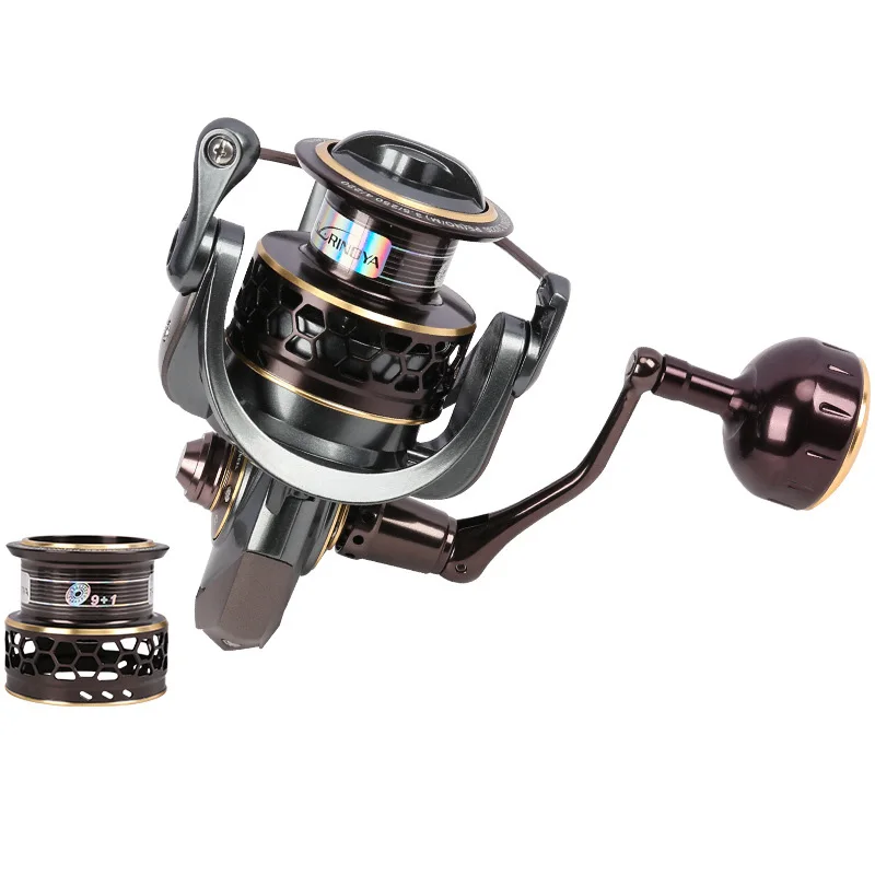 

TSURINOYA Jaguar 4000 Spinning Fishing Reel 9+1BB Gear Ratio 5.2:1 Double Metal Handle 2 Spool Reels Coil Lure