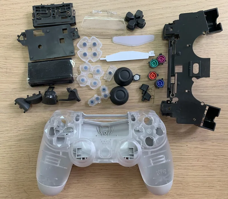 transparent white Сделано в Китае запасной чехол Корпус для ps4 slim pro 4,0 jdm-040 беспроводной контроллер touch с света - Цвет: transparent white