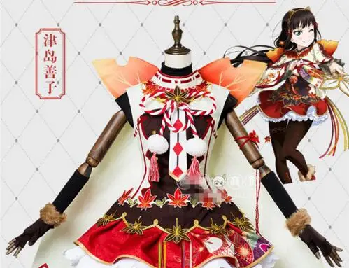 Обувь в стиле аниме «Живая любовь! Солнечном свете! Aqours красный осенний листья серии всех членов Пробуждение Аниме кимоно униформа для косплея Cos платье - Цвет: color as the picture