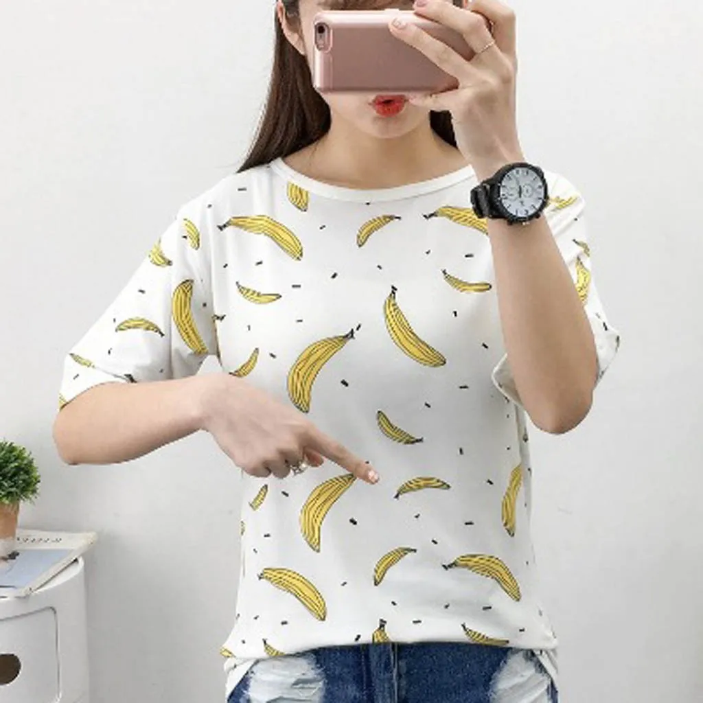 Женская футболка Camiseta Mujer модная для отдыха с круглым вырезом и коротким рукавом