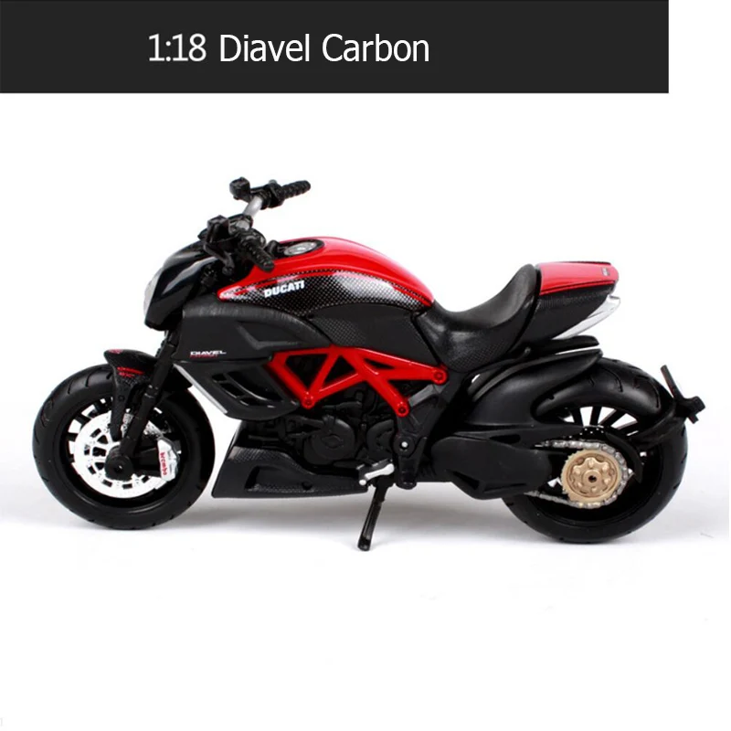 Diavel Carbon Maisto 1:18 Игрушечная модель мотоцикла Сплав мотоцикл монстр 696 1098S скремблер 1199 Panigale Multisttrada Коллекция игрушки для взрослых - Цвет: Diavel Carbon