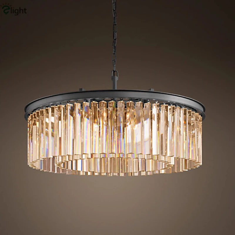 Американский винтажный 5 светильник L80cm металлическая рамка Светодиодная трубка подвесной светильник из толстого прозрачного стекла Hangng светильник для столовой кафе ресторана