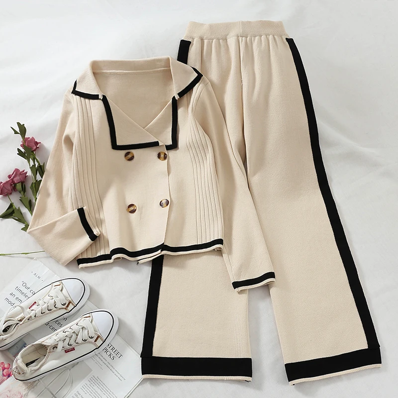 Новинка женские комплекты из двух предметов вязаный спортивный костюм на весну и