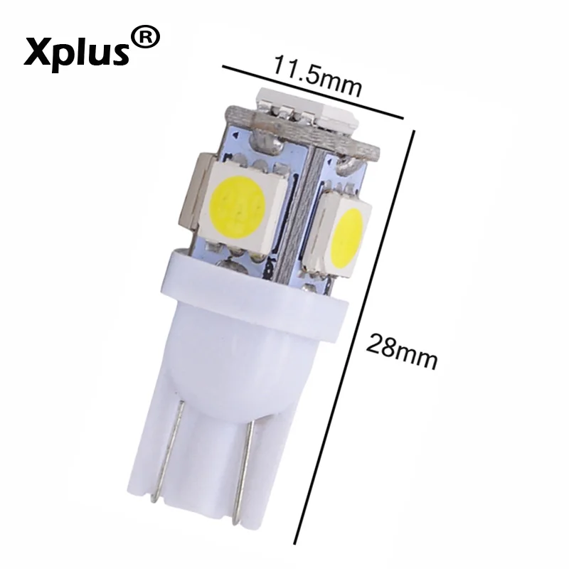 Xplus 2 шт. T10 5SMD 5050 Светодиодные Габаритные огни подсветка номерного знака Лампа для