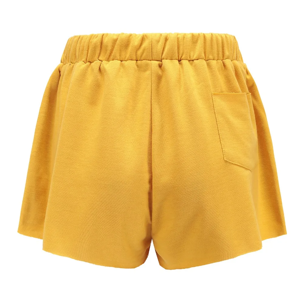 3 цвета сплошной эластичный шнурок на талии летние шорты для женщин модные