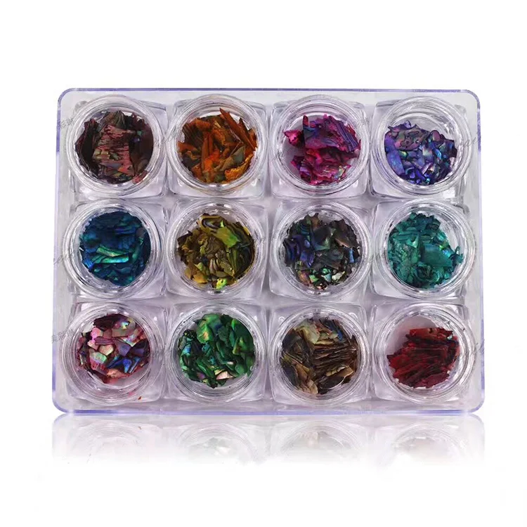 1 Набор Новое поступление 12 цветов натуральные ракушки украшения для ногтей