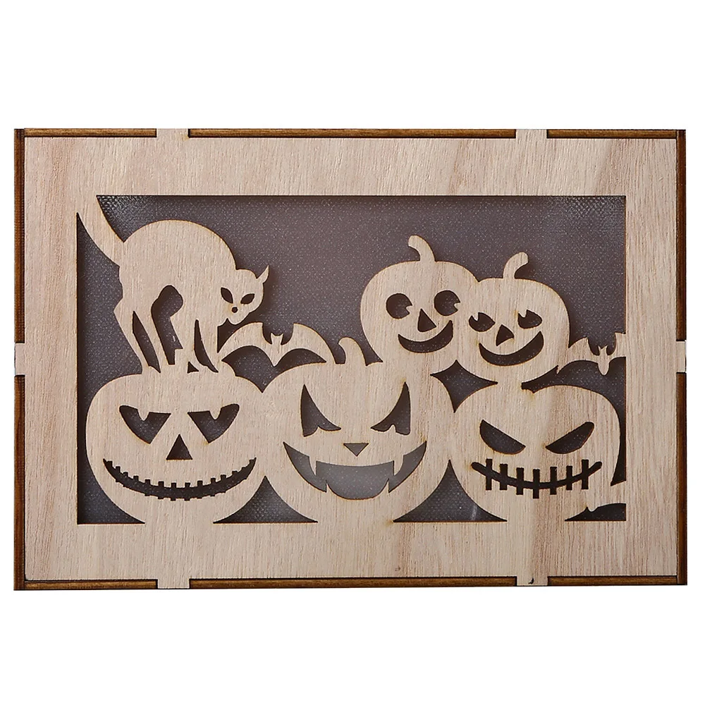 3D Тыква Деревянный светильник Хэллоуин украшения Урожай осенние вечерние