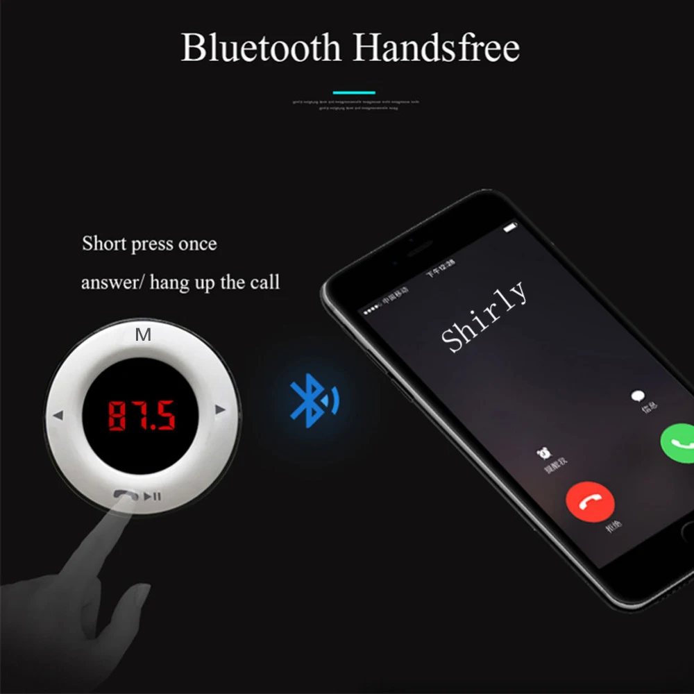 JINSERTA Автомобильный MP3 аудио плеер TF USB накопитель воспроизведение музыки Bluetooth fm-передатчик беспроводной модулятор автомобильный комплект громкой связи USB зарядное устройство