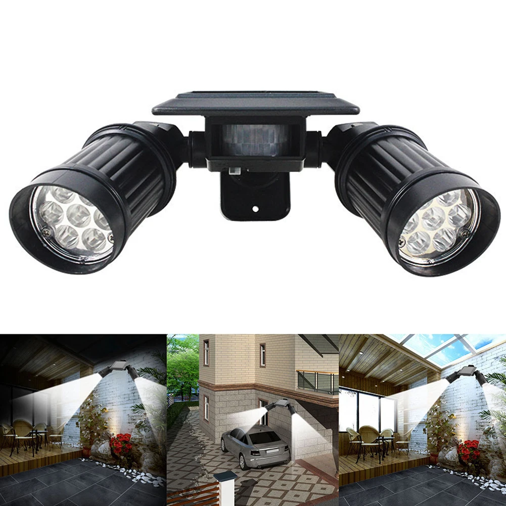PIR Солнечный водонепроницаемый прожектор сад 14LED Регулируемый рычаг открытый
