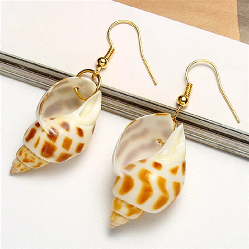 PINKSEE Bohemian Exquisite Drop Earrings Fashion Natural Conch Beach Shell Pendant Dangle Earring Ethnic Ear Piercing Jewelry | Украшения и