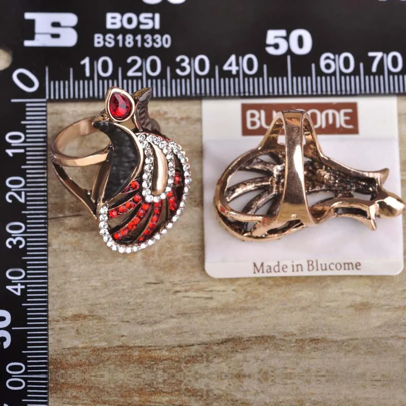 Женское Винтажное кольцо Blucome зеленое из каучука в форме бутылки с индейкой и