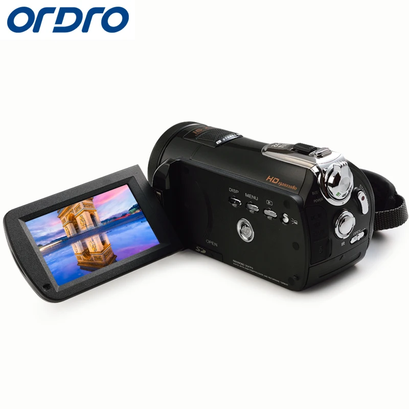 ORDRO Full HD 1080P 18X цифровая камера 3," с сенсорным экраном Цифровая видеокамера с разрешением 24 МП с сенсорным экраном и дистанционным управлением