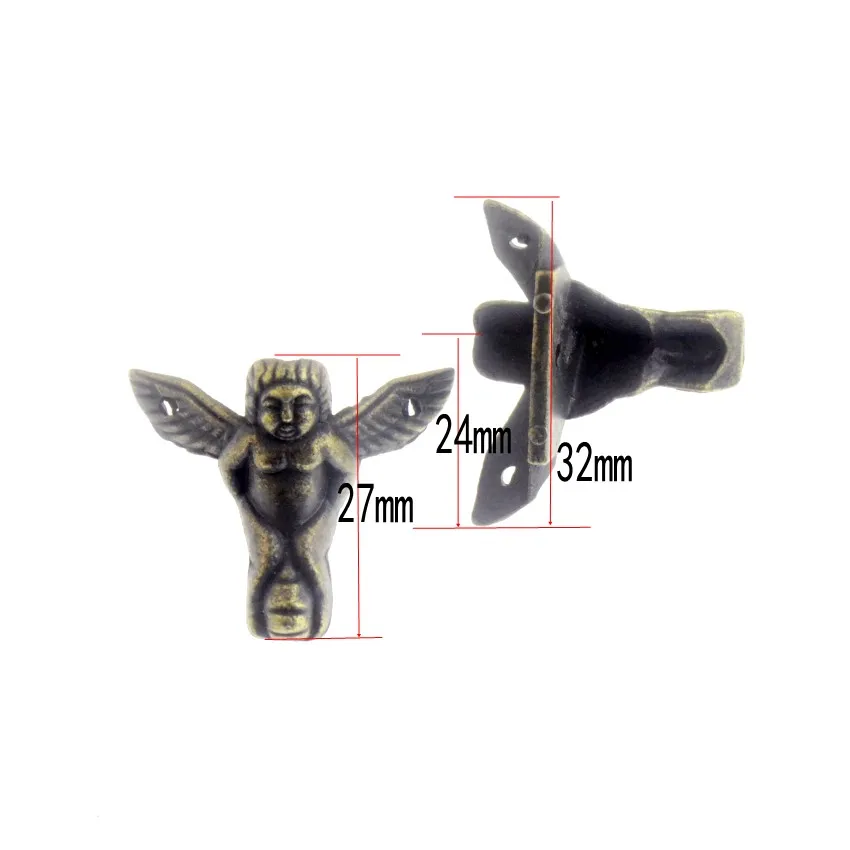 4 шт. антикварные Защитные уголки бронзовая шкатулка для ювелирных изделий