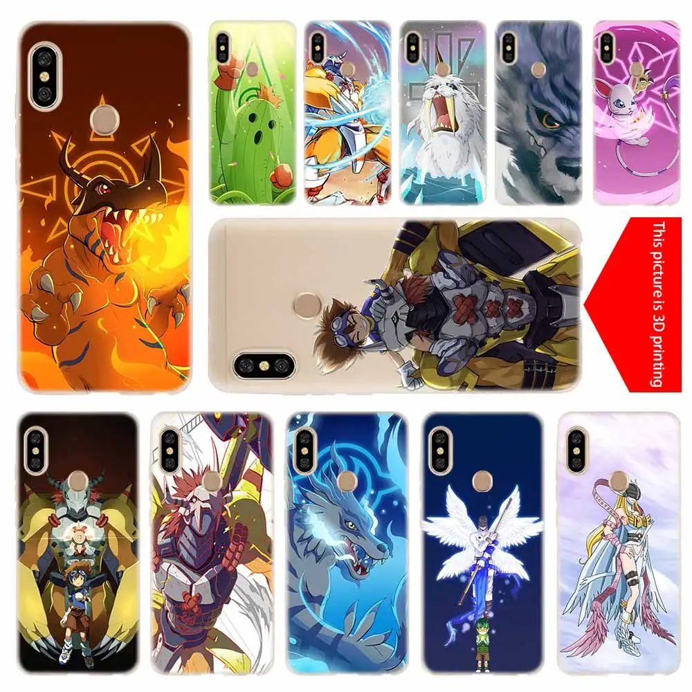 Силиконовый прозрачный чехол Digimon с японским аниме для Xiaomi Redmi Note 10 9 8 7 6 5 Pro Max 9T 8T 10S