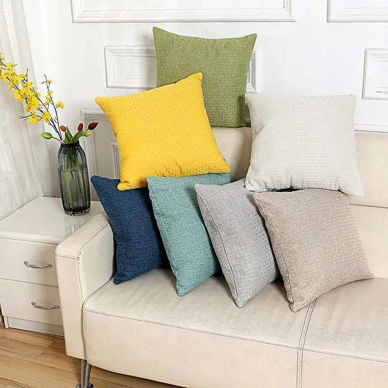 Cushion Cover Throw Pillowcase Car Sofa Seat Pillow Solid Color Simple Outdoor Chair Waist Cushions Case Decorative | Дом и сад