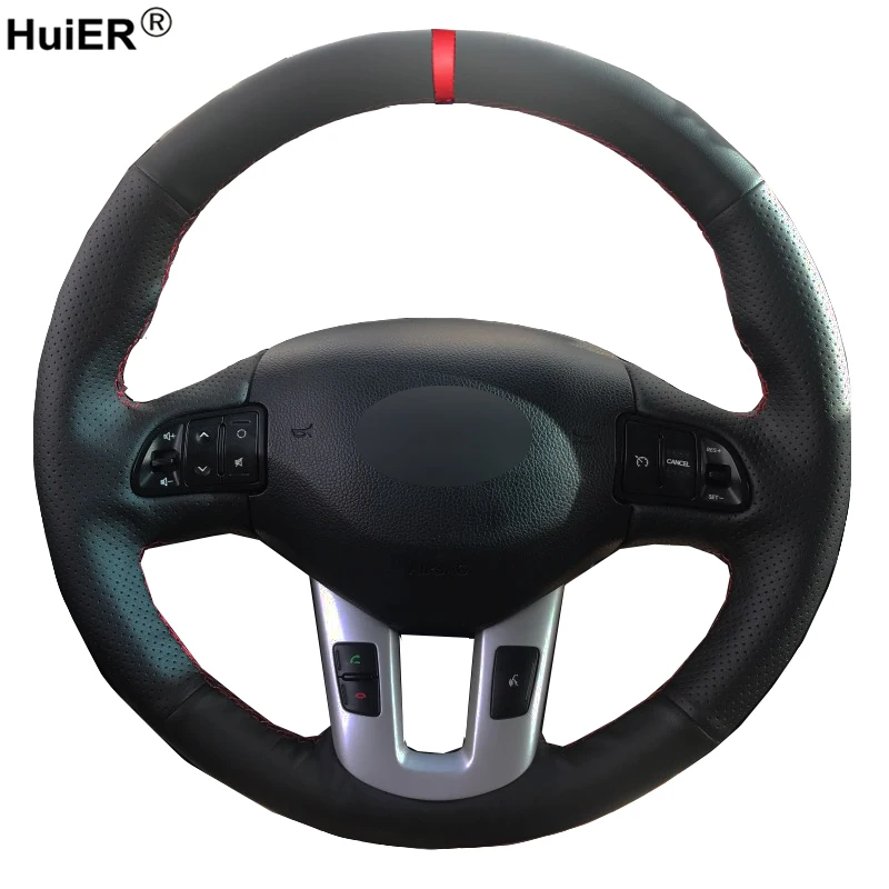 HuiER ручного шитья чехол рулевого колеса автомобиля для Kia Sportage 3 2011 2014 Ceed Cee 'd 2010