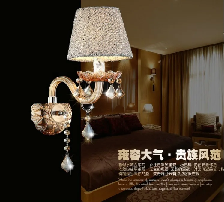 Модная Хрустальная настенная лампа k9 Настенные светильники с 1/2 ручками бра для