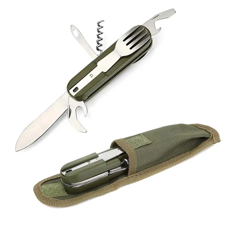 Открытый складной набор посуды из нержавеющей стали многофункциональный