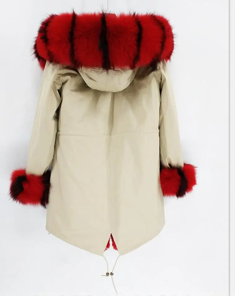 fox fur collar 13 Пальто из натурального меха, длинная парка, зимняя куртка для женщин, Воротник из натурального Лисьего меха, капюшон, подкладка из натурального меха, Толстая теплая уличная одежда, бренд - Цвет: fox fur collar 13